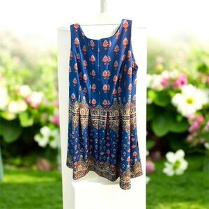 Gabby Skye Women's Geometric Floral Printed Sleeveless Dress